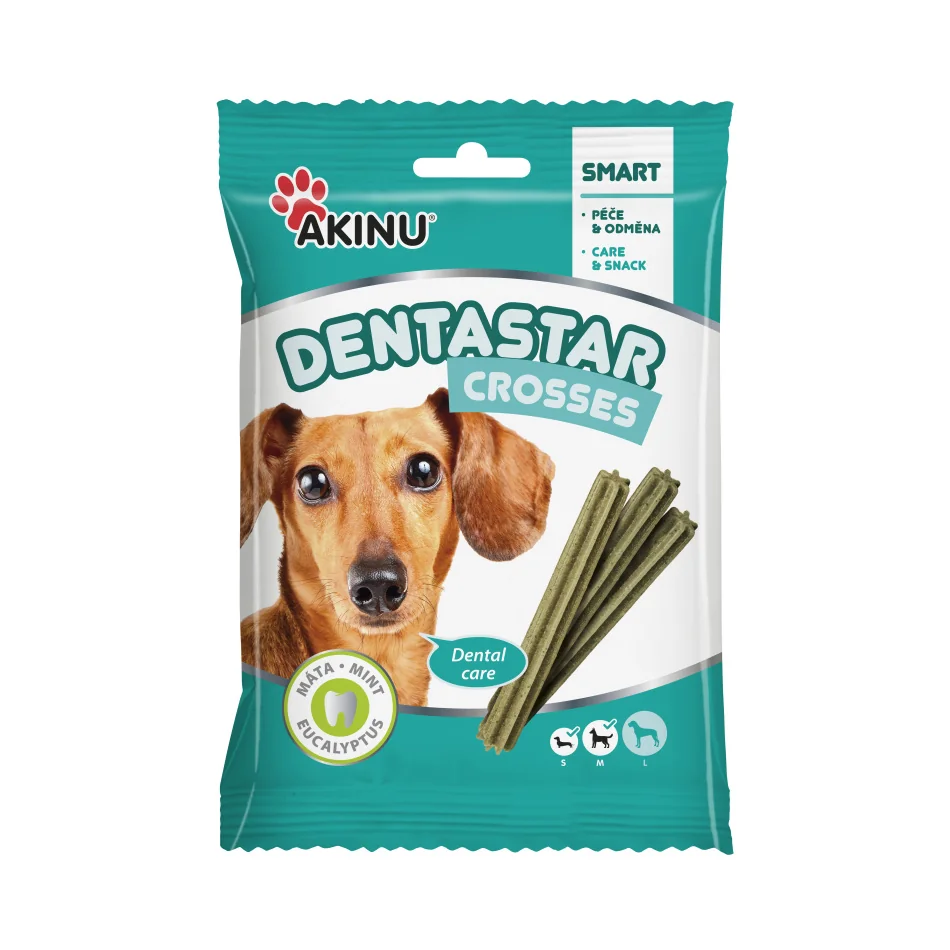 Akinu DENTASTAR Mini pamlsek pro malé a střední psy dentální 110 g 10 x 7 ks 