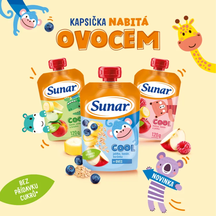 Sunar Cool Banán, meruňka, jogurt kapsička 110 g