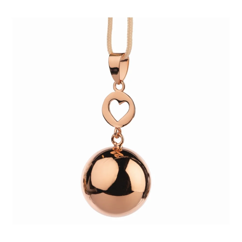 Bola Fantasy Těhotenská rolnička 1 ks Rose Gold Heart