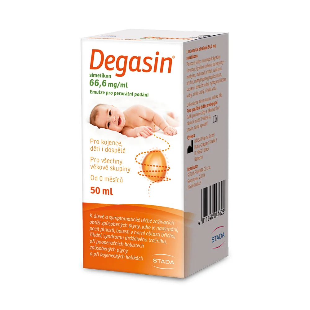 Degasin simetikon 66,6 mg/ml emulze při nadýmání 50 ml