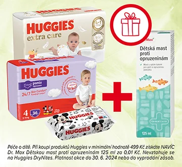 Huggies nad 499 Kč + Dr.Max Opruzeniny krém (červen 2024)