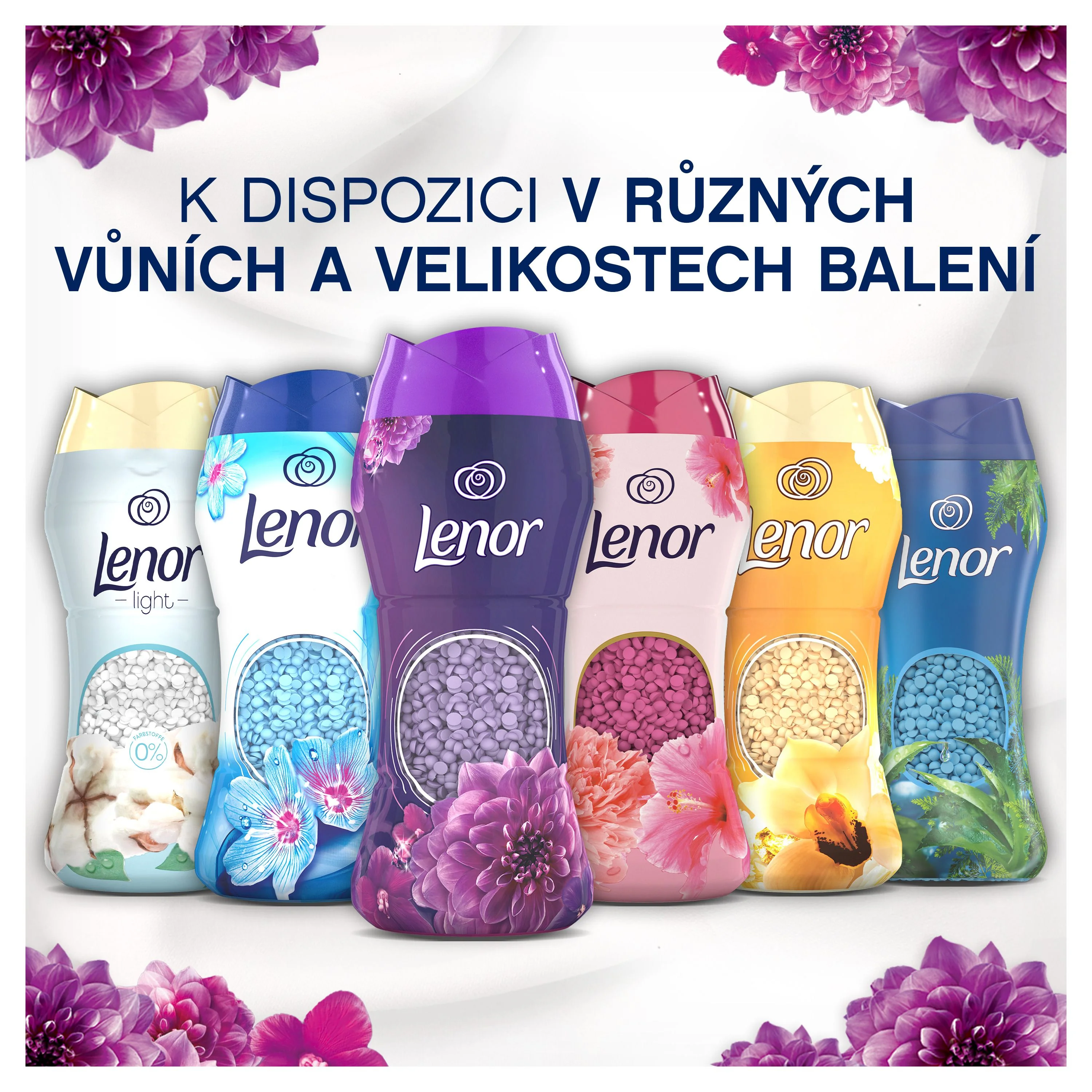 Lenor Vonné perličky Amethyst & Floral Bouquet 210 g