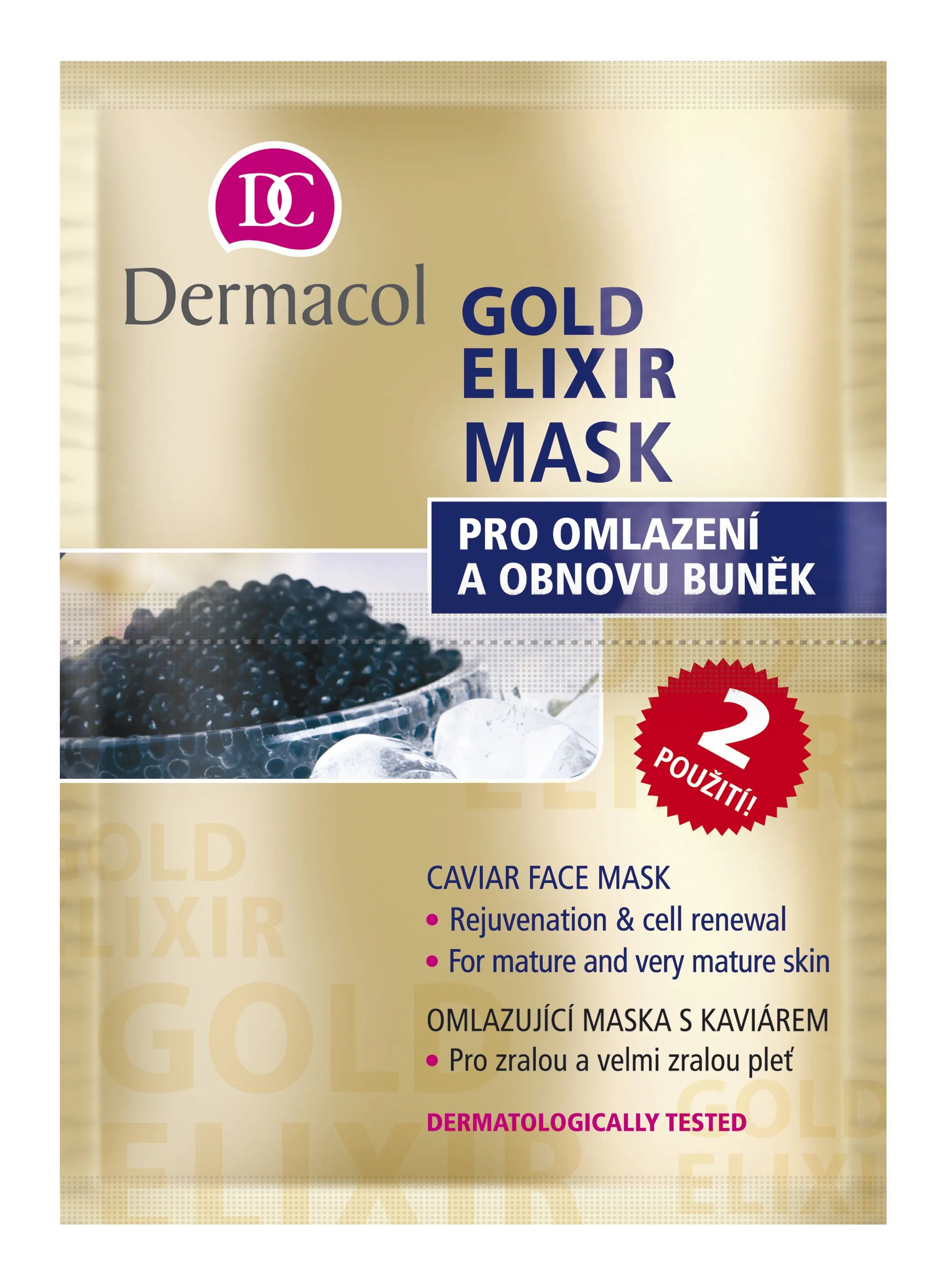 Dermacol Gold Elixir Omlazující kaviárová maska 2x8 g