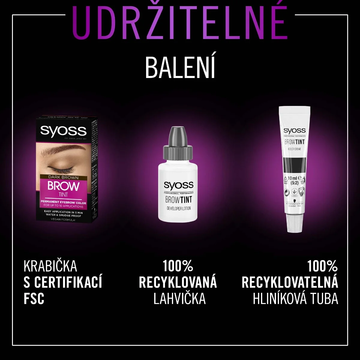 Syoss Brow Tint barva na obočí tmavě hnědá 17 ml