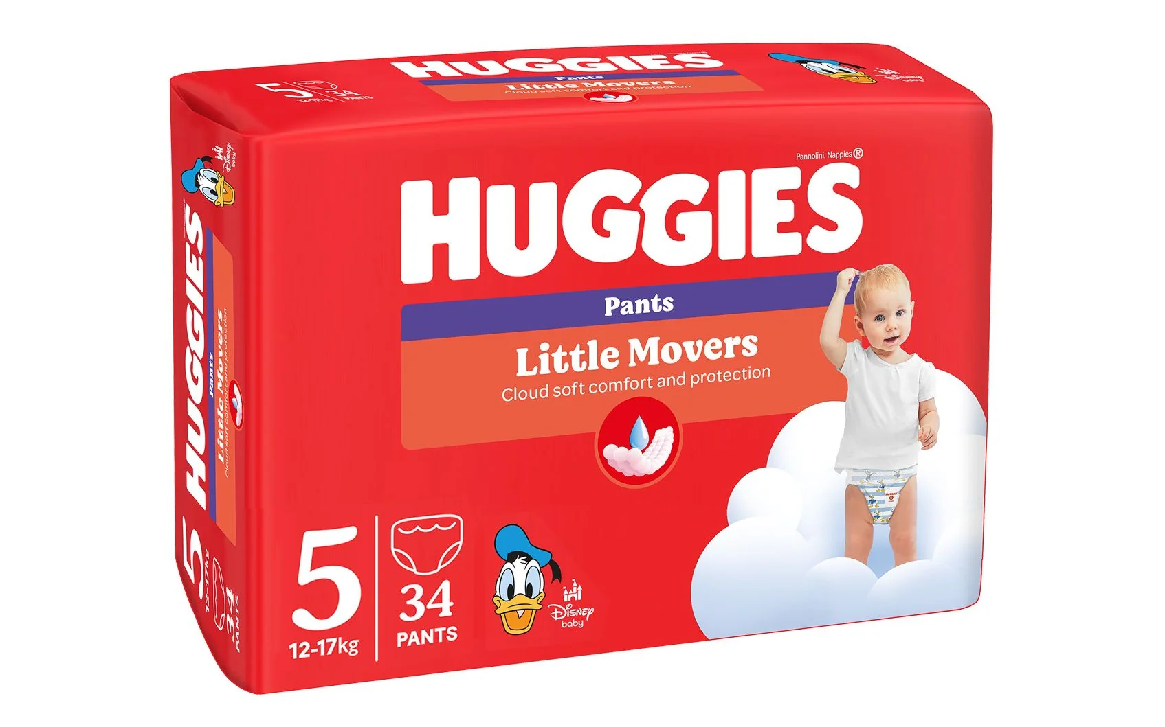 Huggies Little Movers Pants 5 12-17 kg jednorázové plenkové kalhotky 34 ks