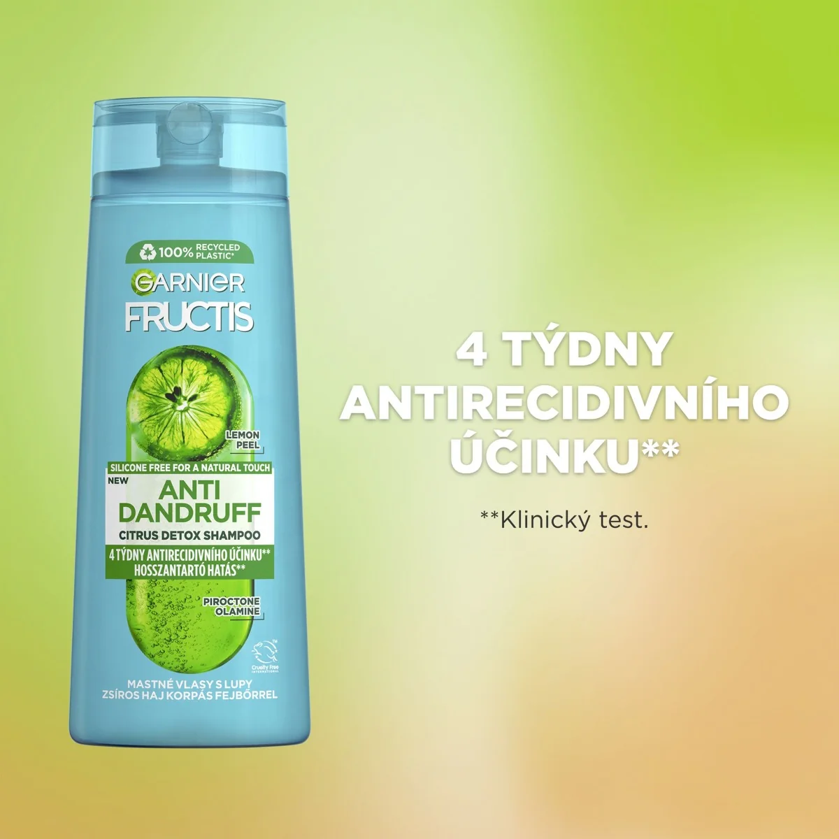 Garnier Fructis Antidandruff Lemon šampon na mastné vlasy s lupy 250 ml