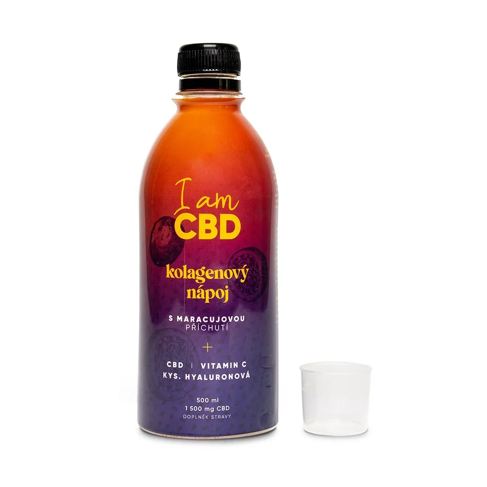 I am CBD Kolagenový nápoj s CBD, vitamínem C a kyselinou hyaluronovou 500 ml