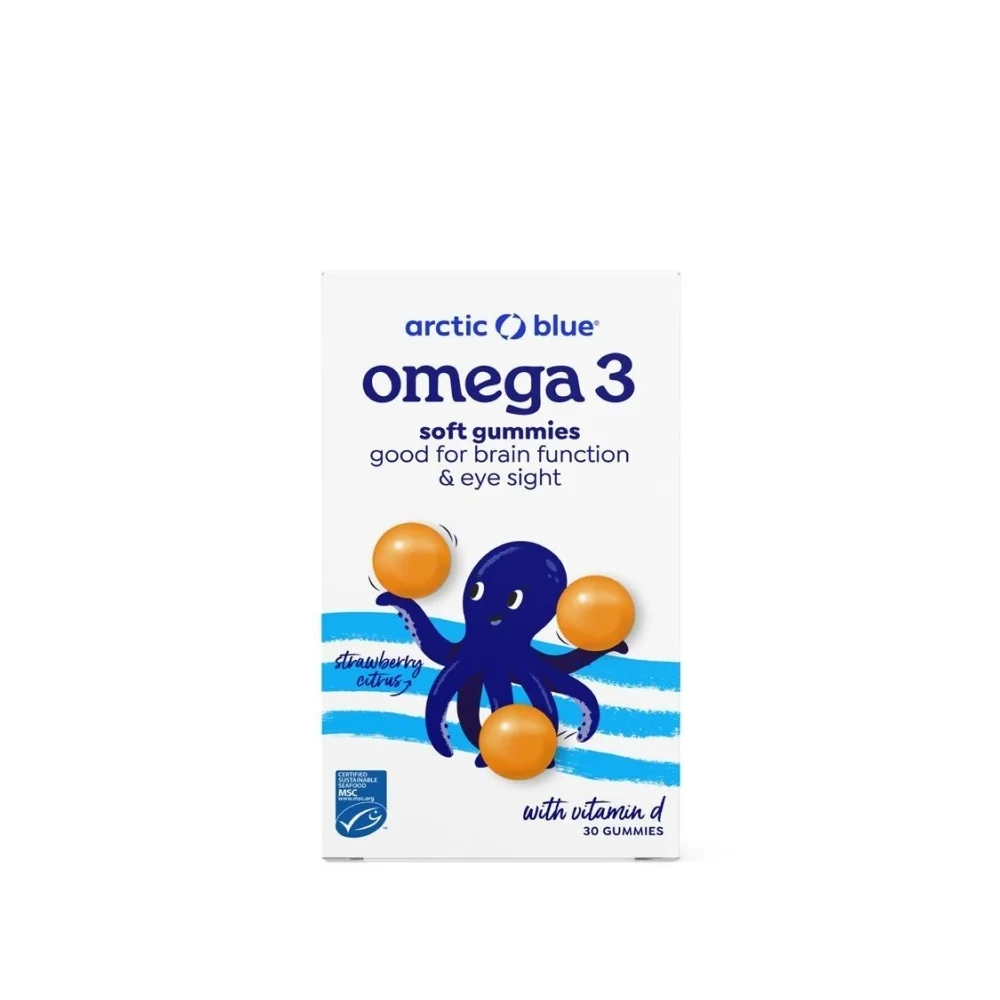 Arctic Blue Kids Omega 3 250 mg DHA + 70 mg EPA + vitamin D 30 želatinových pastilek