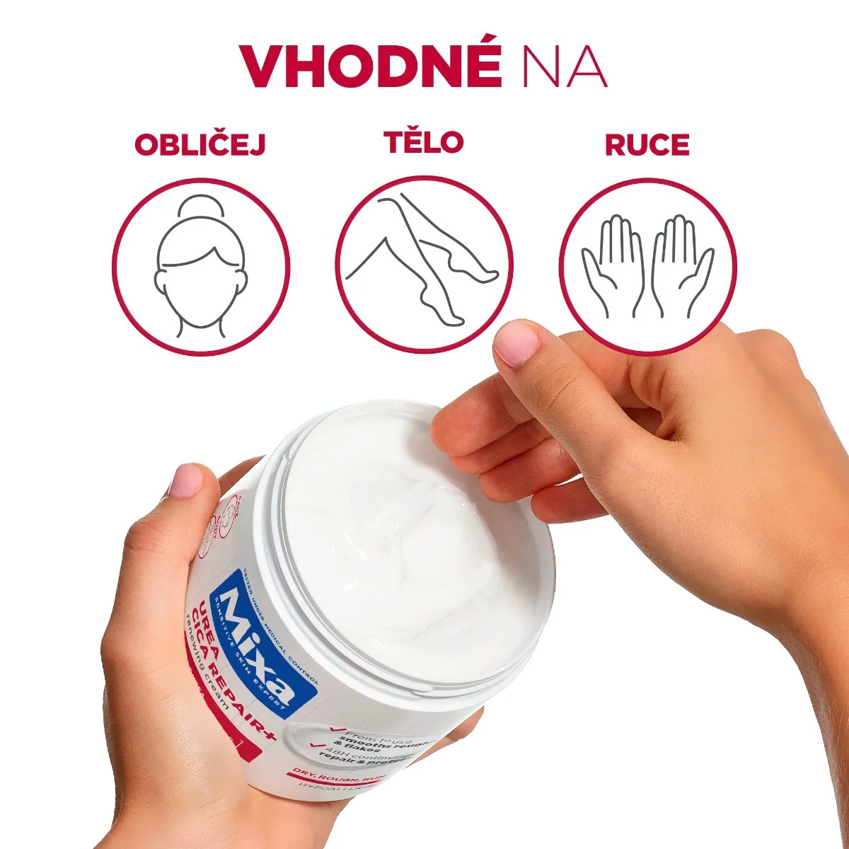 Mixa Urea Cica Repair+ regenerační tělová péče pro velmi suchou, hrubou pokožku 400 ml