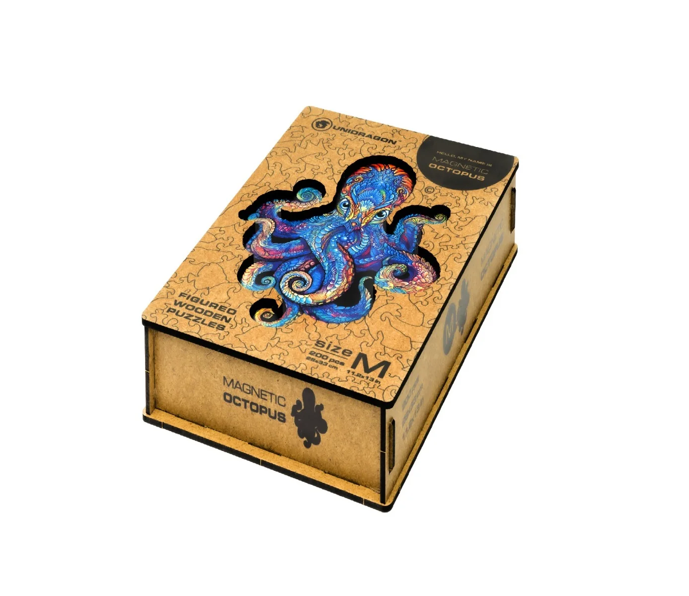 Unidragon Dřevěné puzzle Magnetic Octopus 200 ks