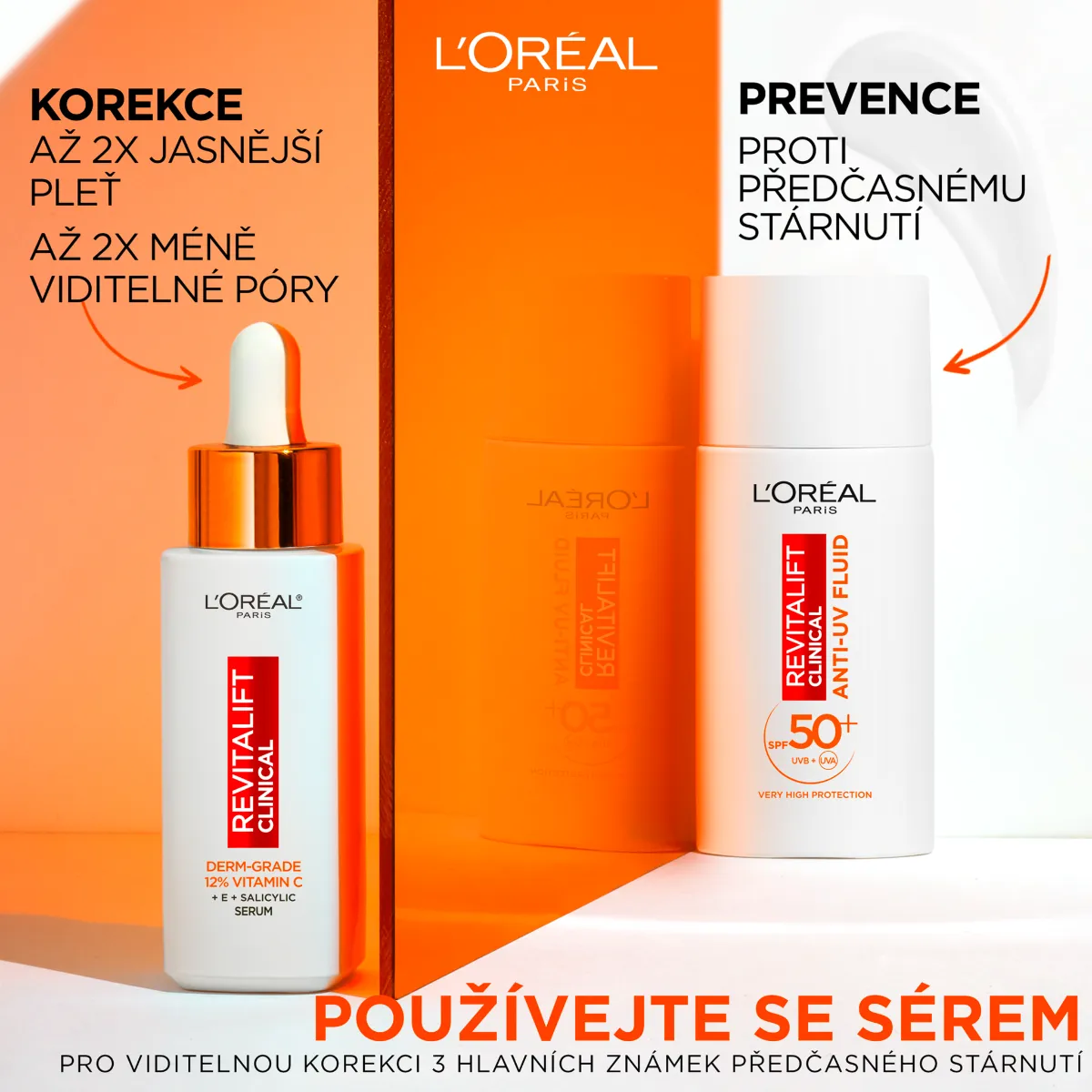 Loréal Paris Revitalift Clinical Denní Anti-UV Fluid s SPF50+ a vitamínem C 50 ml