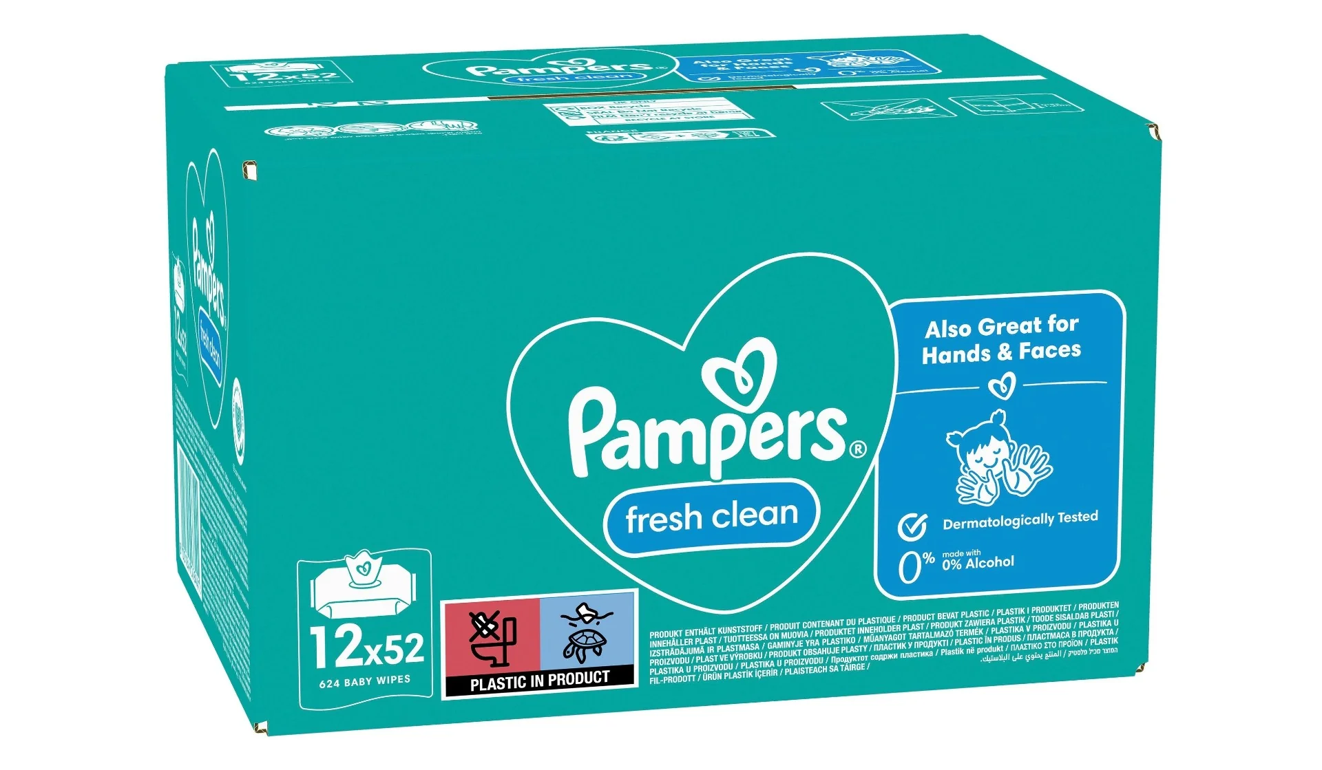 Pampers Fresh Clean vlhčené ubrousky 12x52 ks