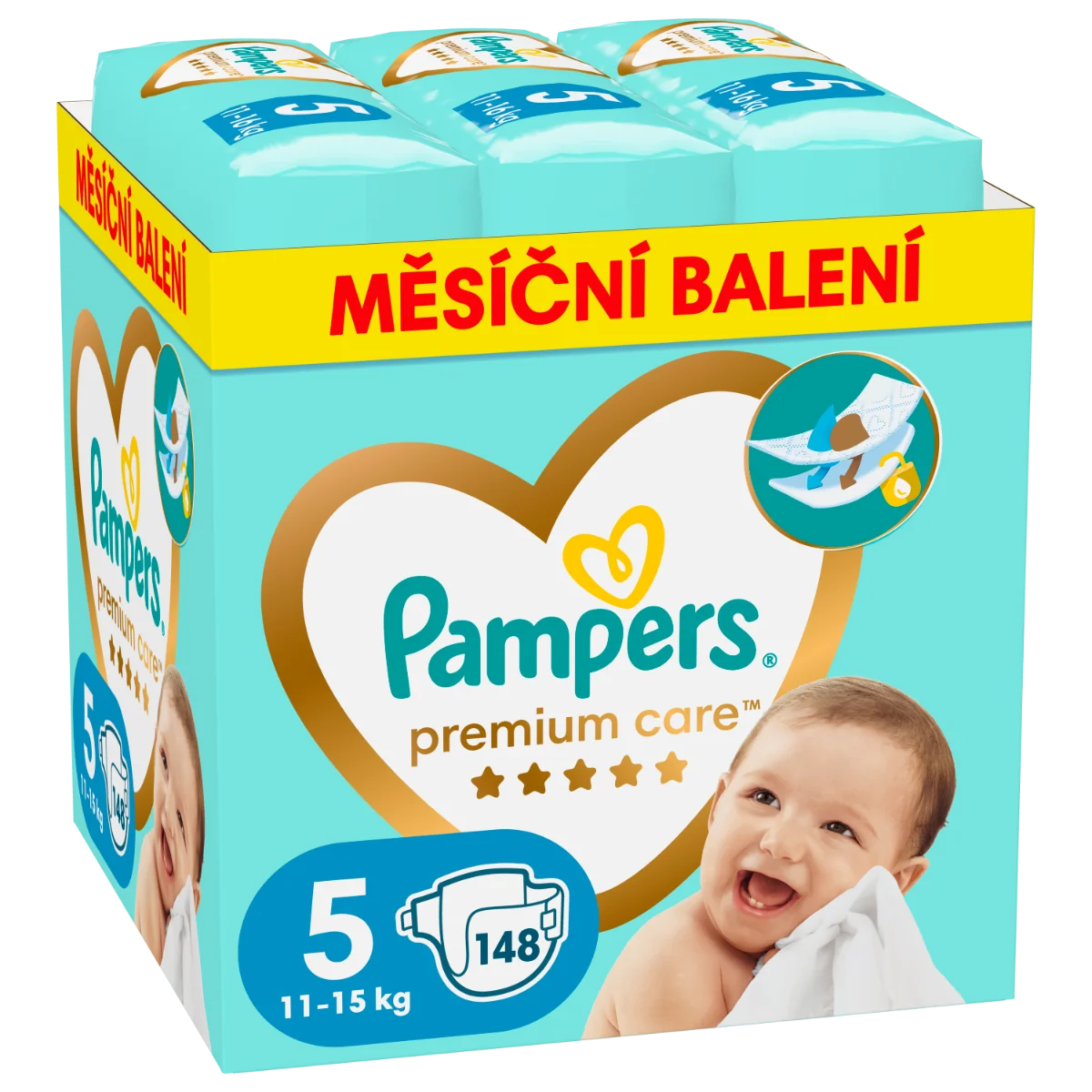 Pampers Premium Care vel. 5 11–16 kg dětské pleny 148 ks