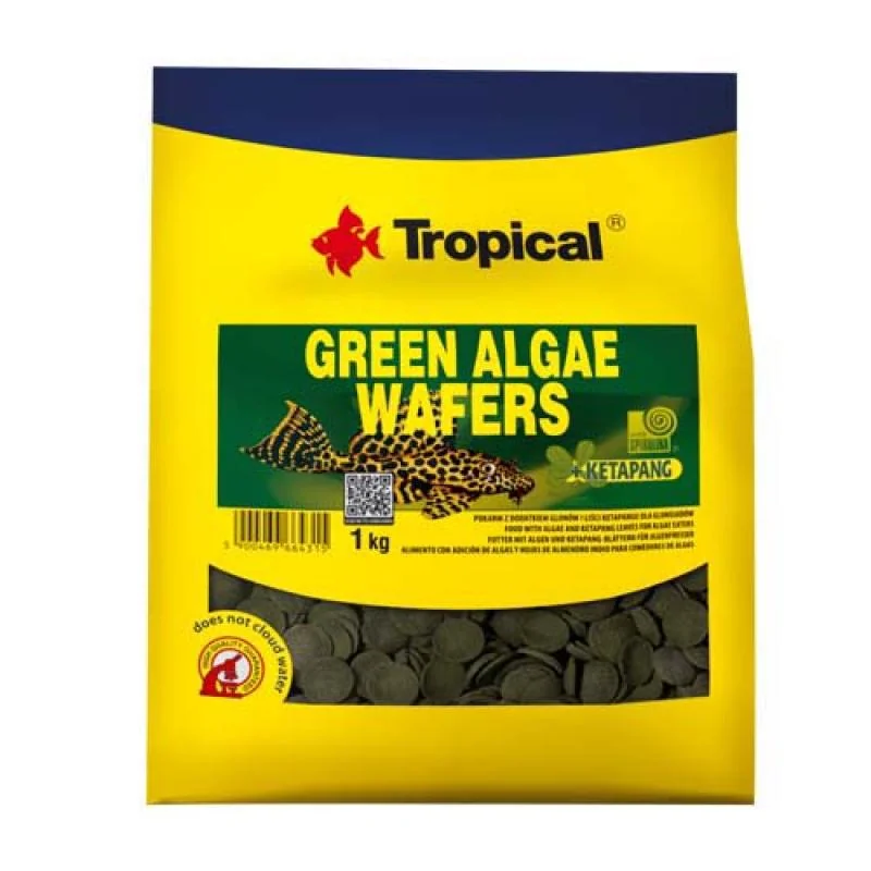 Tropical Green Algae Wafers 1kg krmivo ve formě oplatek se spirulinou