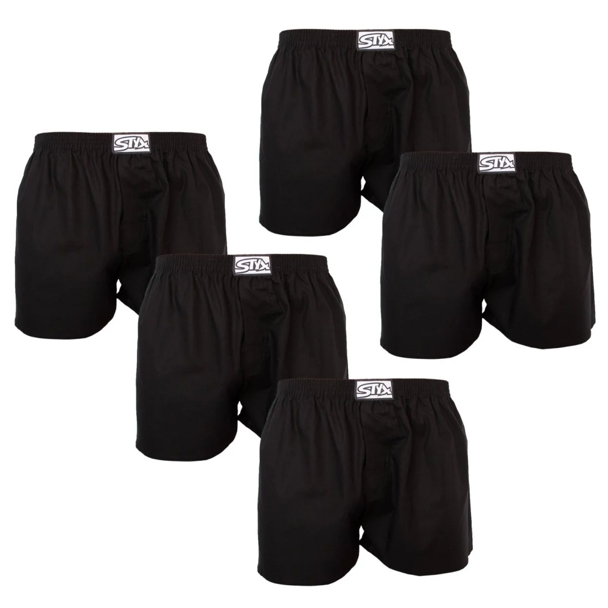 Styx 5PACK pánské trenky klasická guma černé (5A0960) XL 