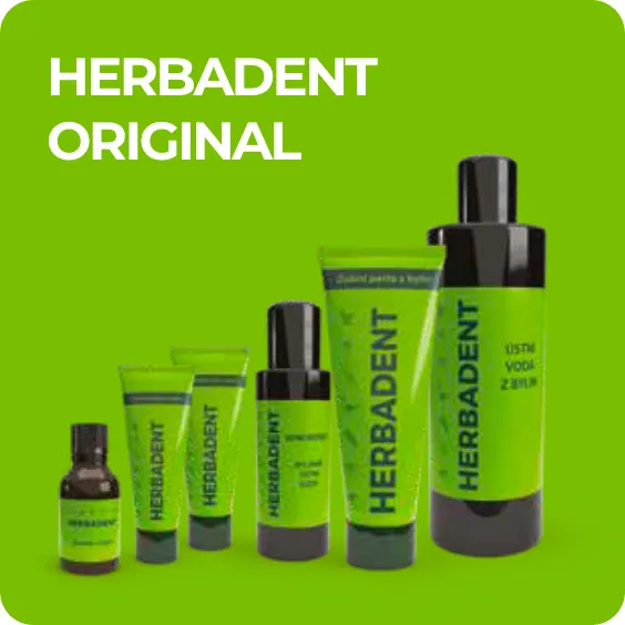 Řada HERBADENT ORIGINAL zahrnuje kompletní řadu bylinných výrobků při sklonech k tvorbě zubního kazu či zánětu dásní. Všechny produkty v této řadě obsahují léty ověřený extrakt ze 7 bylin. 