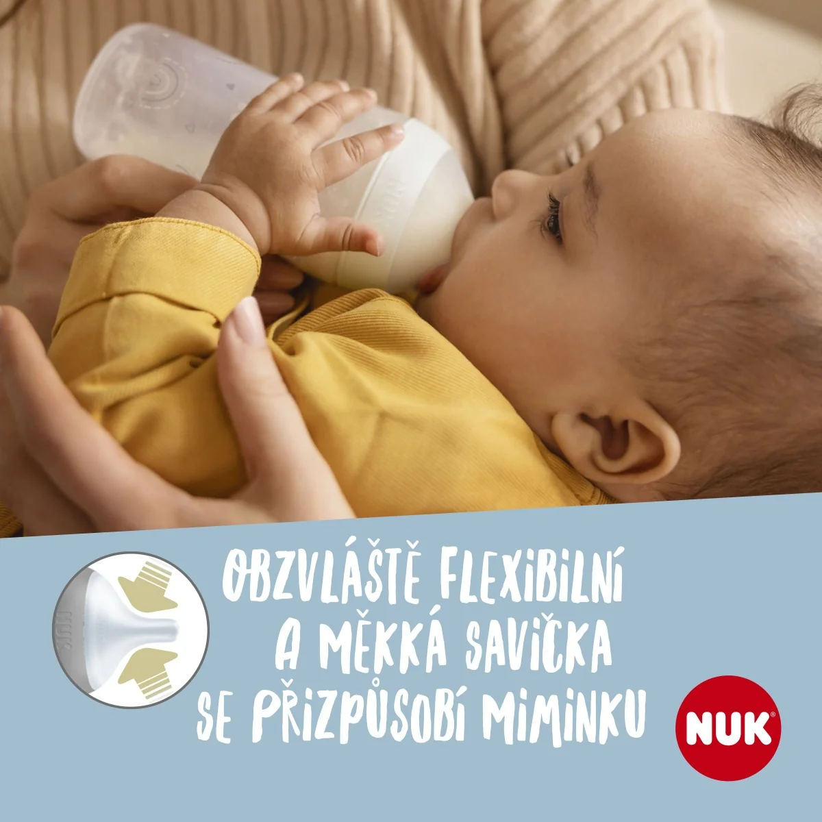 NUK Perfect Match Skleněná láhev 3+m 230 ml 1 ks