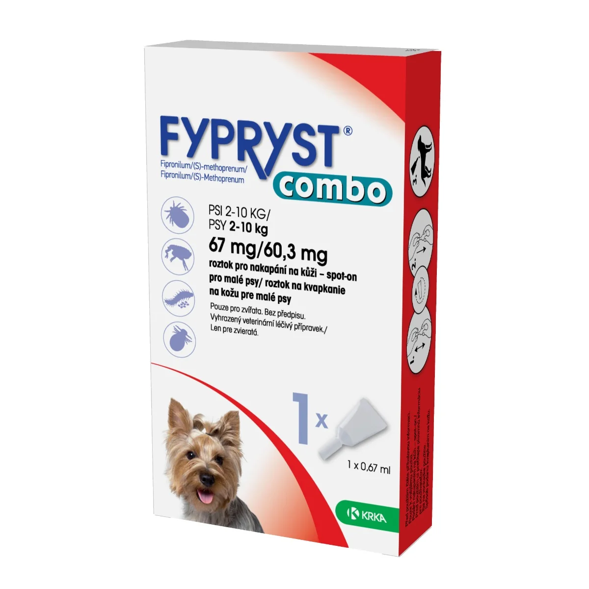 Fypryst Combo spot-on pro malé psy 2-10 kg 67 mg/60,3 mg roztok pro nakapání na kůži 1x0,67 ml