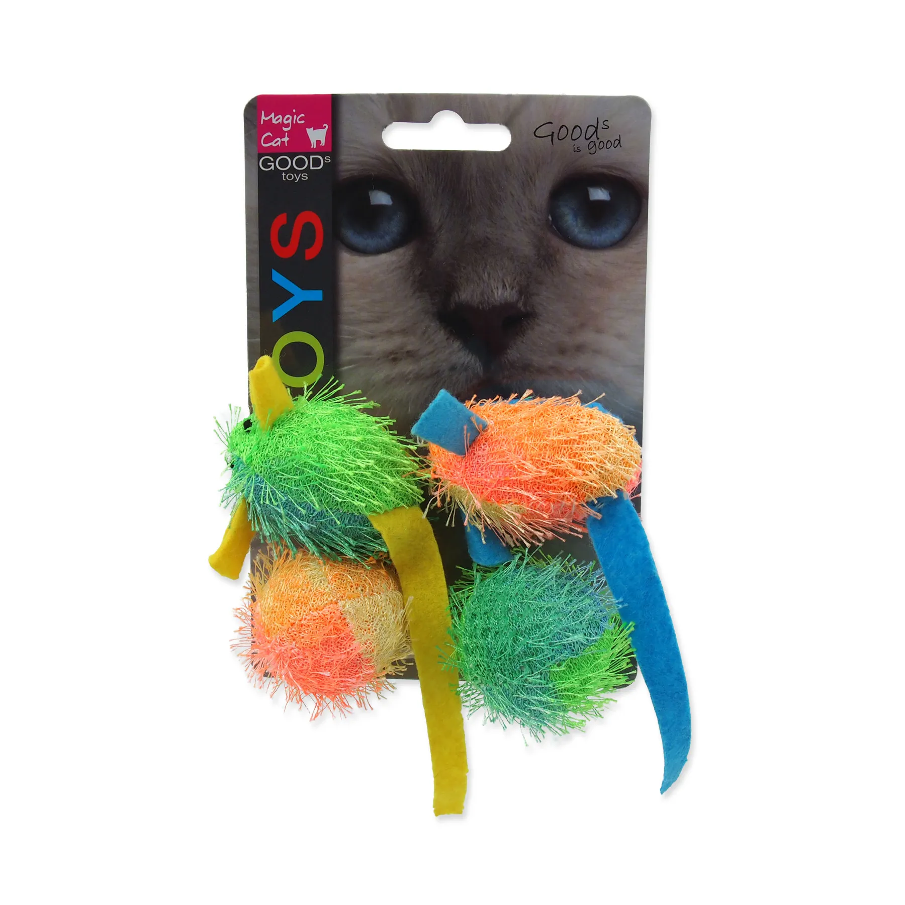 MAGIC CAT Hračka myš a koule s catnip 5 cm 4 ks