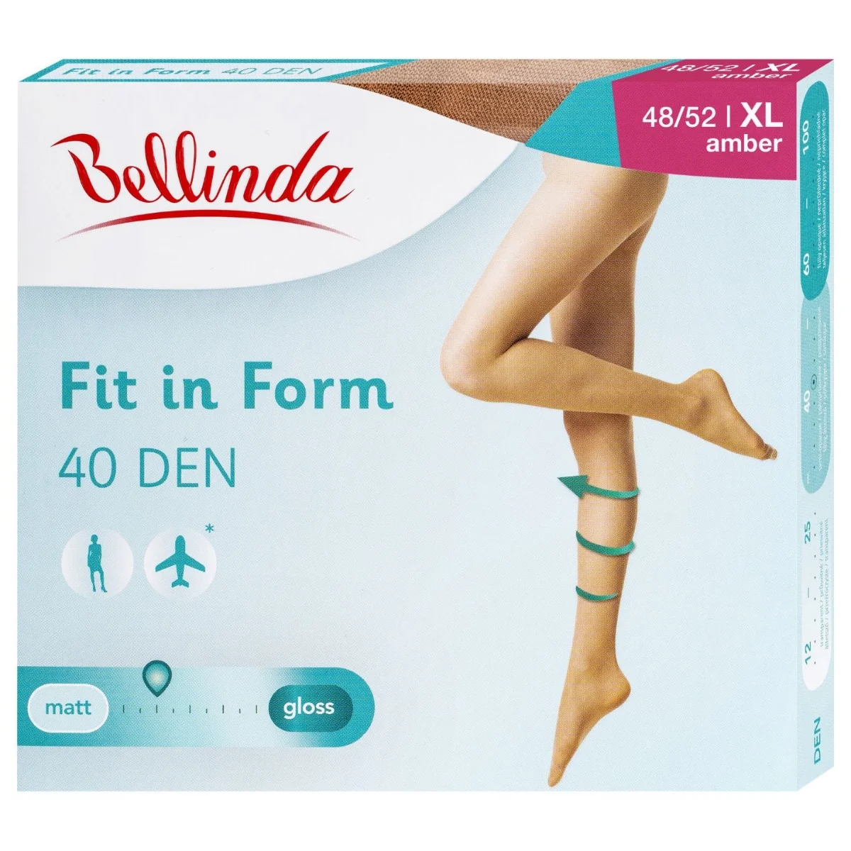 Bellinda Fit in Form 40 DEN vel.XL punčochové kalhoty tělové