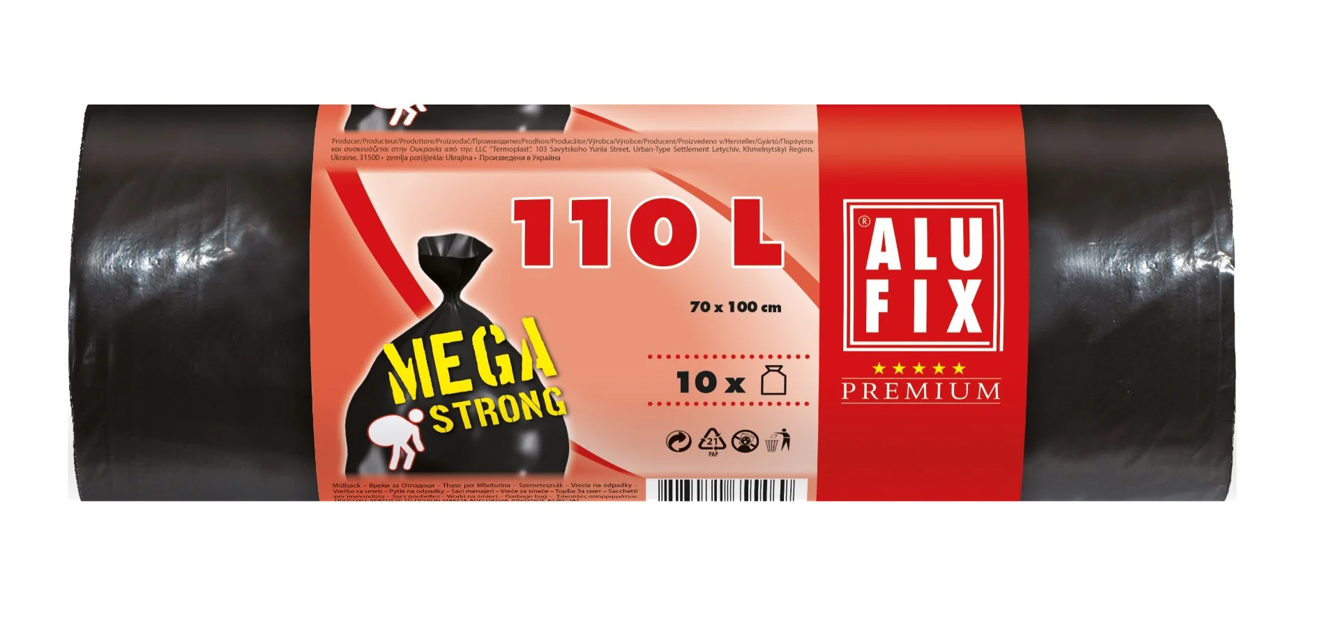 Alufix Mega Premium Pytle na odpadky 110 l 10 ks