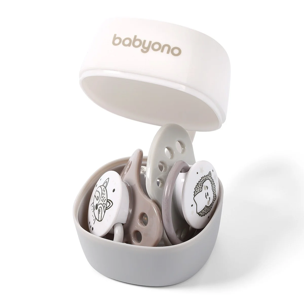 Babyono Anatomický dudlík Natural Nursing, 6 - 18 m - šedý, 2ks 