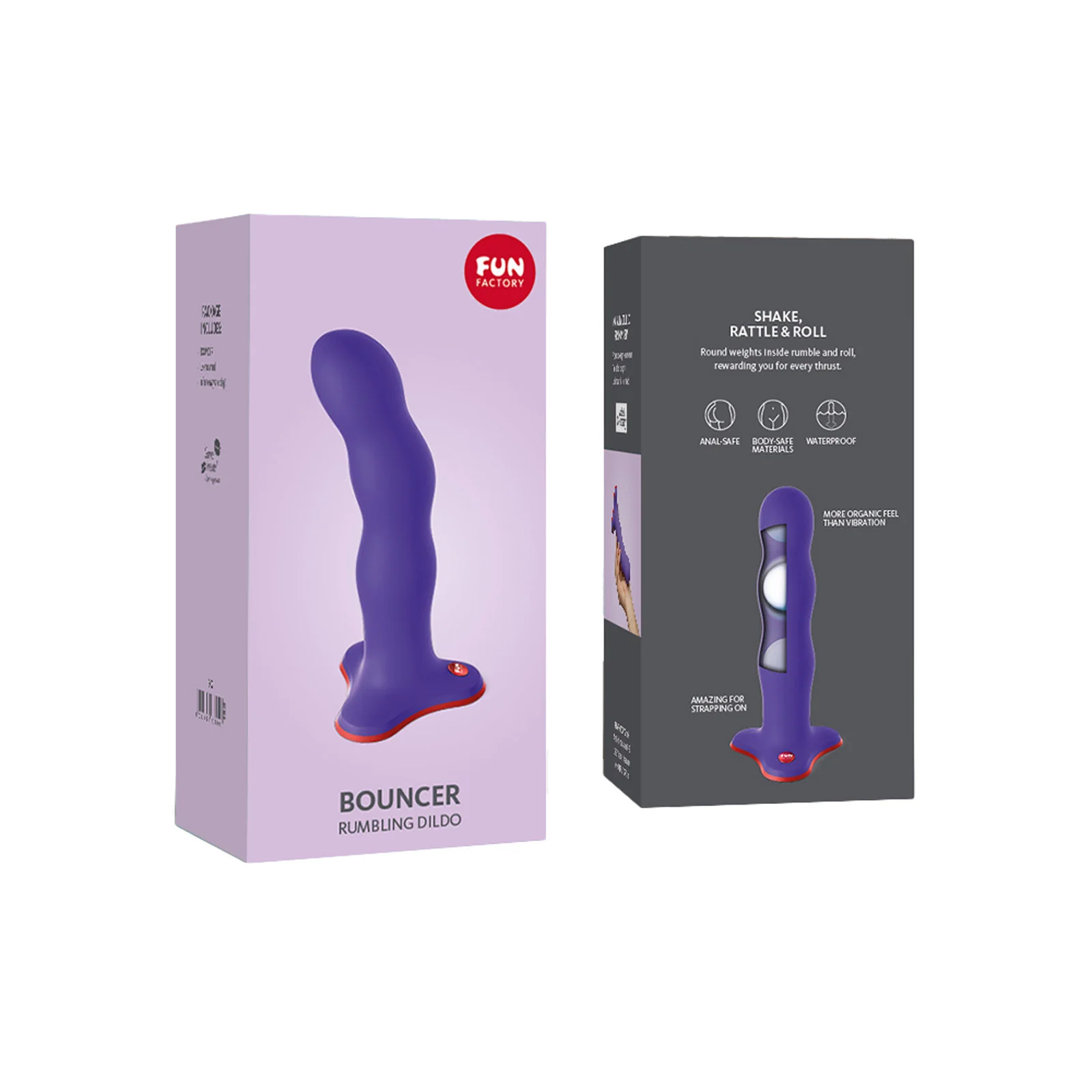 Fun Factory Bouncer dildo s kuličkami (18 cm), fialové 