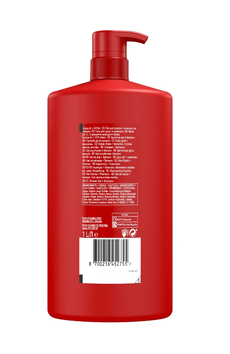 Old Spice Deep Sea Sprchový gel a šampon 1000 ml