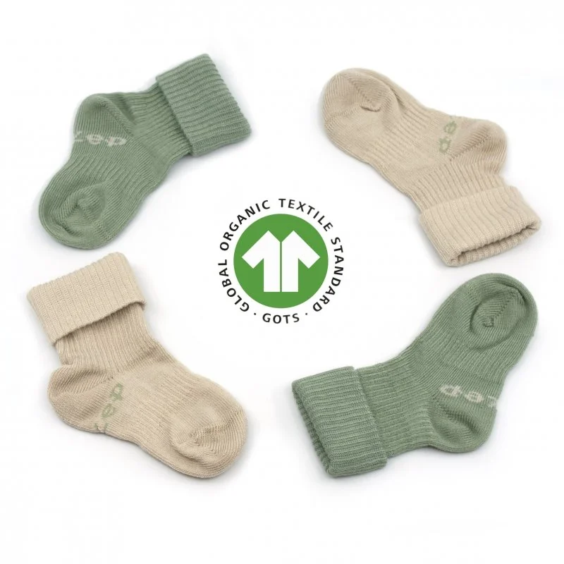 KipKep dětské ponožky Stay-on-Socks 6-12m 2páry Calming Green 