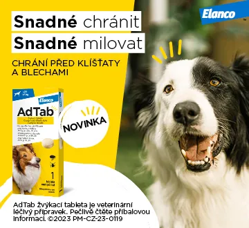 AdTab Žvýkací tablety pro psy. Snadné chránit. Snadné milovat. Chrání před klíšťaty a blechami.