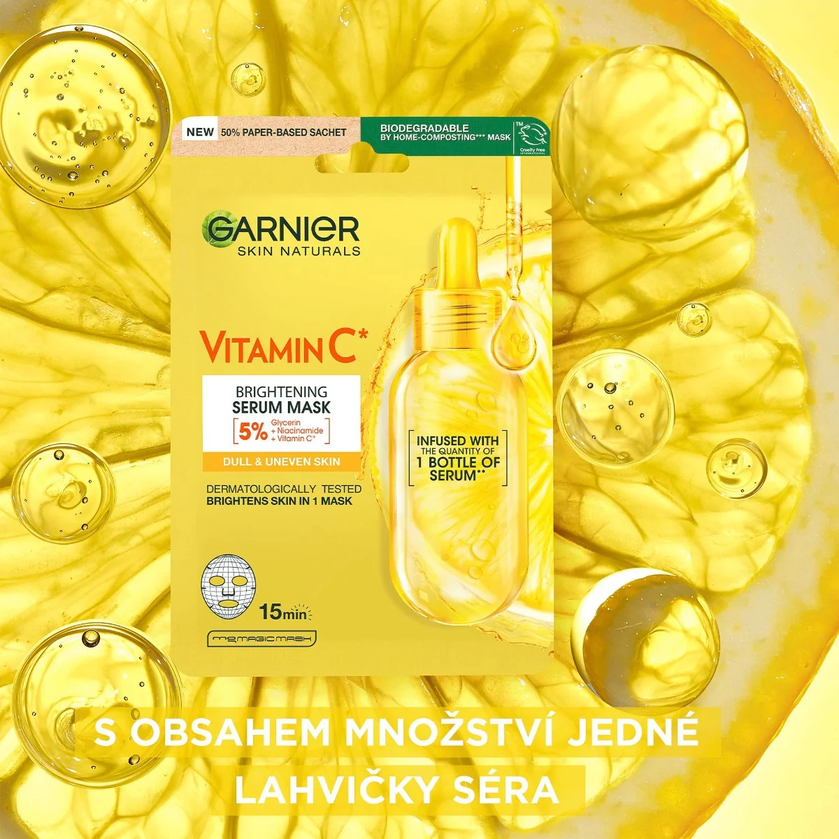 Garnier Skin Naturals Rozjasňující textilní maska s vitamínem C 28 g