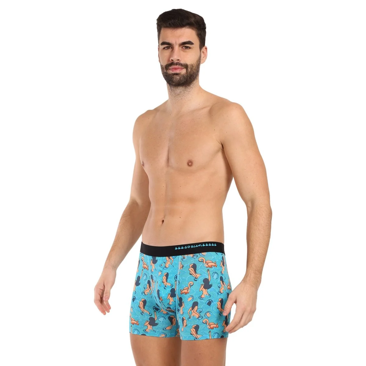 69SLAM Pánské boxerky fit bamboo getting wet light gilbert (MPBGEL-BB) M 