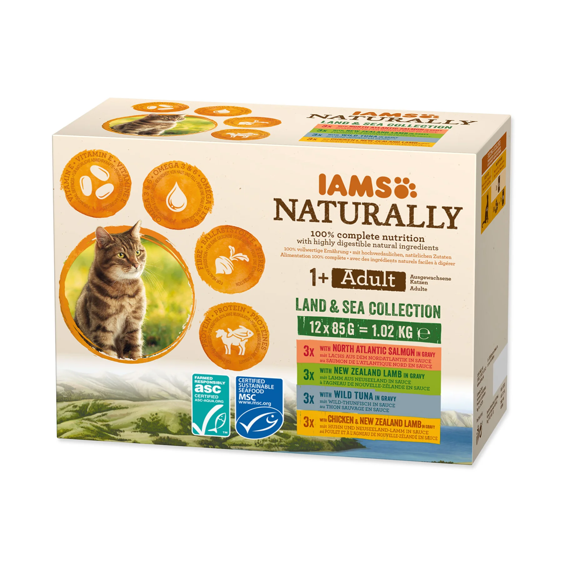 IAMS Naturally Masa v omáčce kapsičky multipack 12x85 g