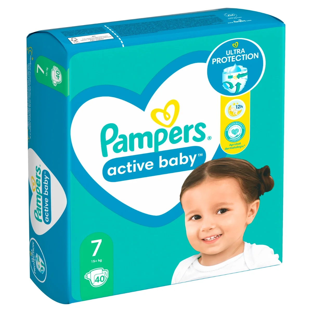 Pampers Active Baby Maxi Pack vel. 7 15+ kg dětské pleny 40 ks