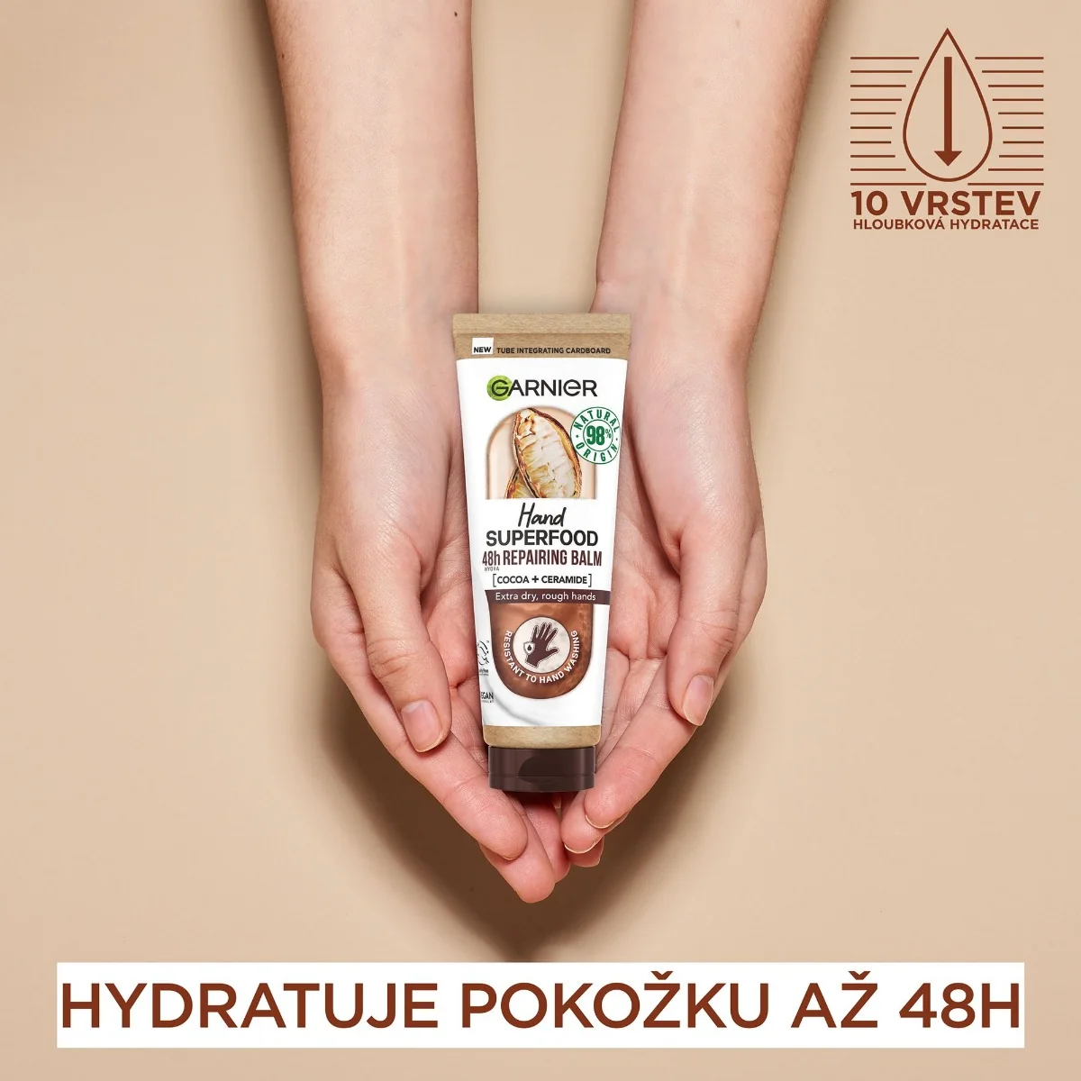 Garnier Hand SuperFood regenerační krém na ruce s kakaem 75 ml