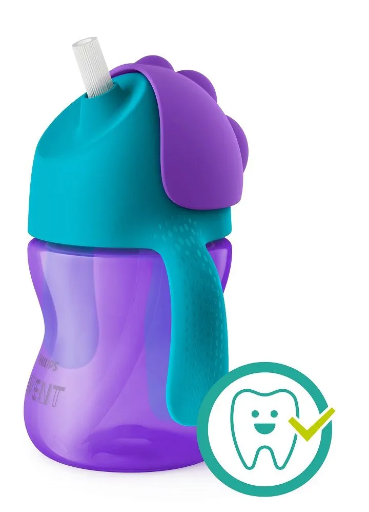 Philips Avent Hrnek s ohebným brčkem 200 ml 1 ks pro dívky