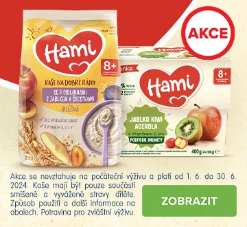 Hami kaše, příkrmy a mléka Akce (červen 2024)