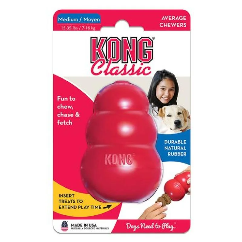 Kong Classic gumová hračka pro psy M 9x6x6cm červená 