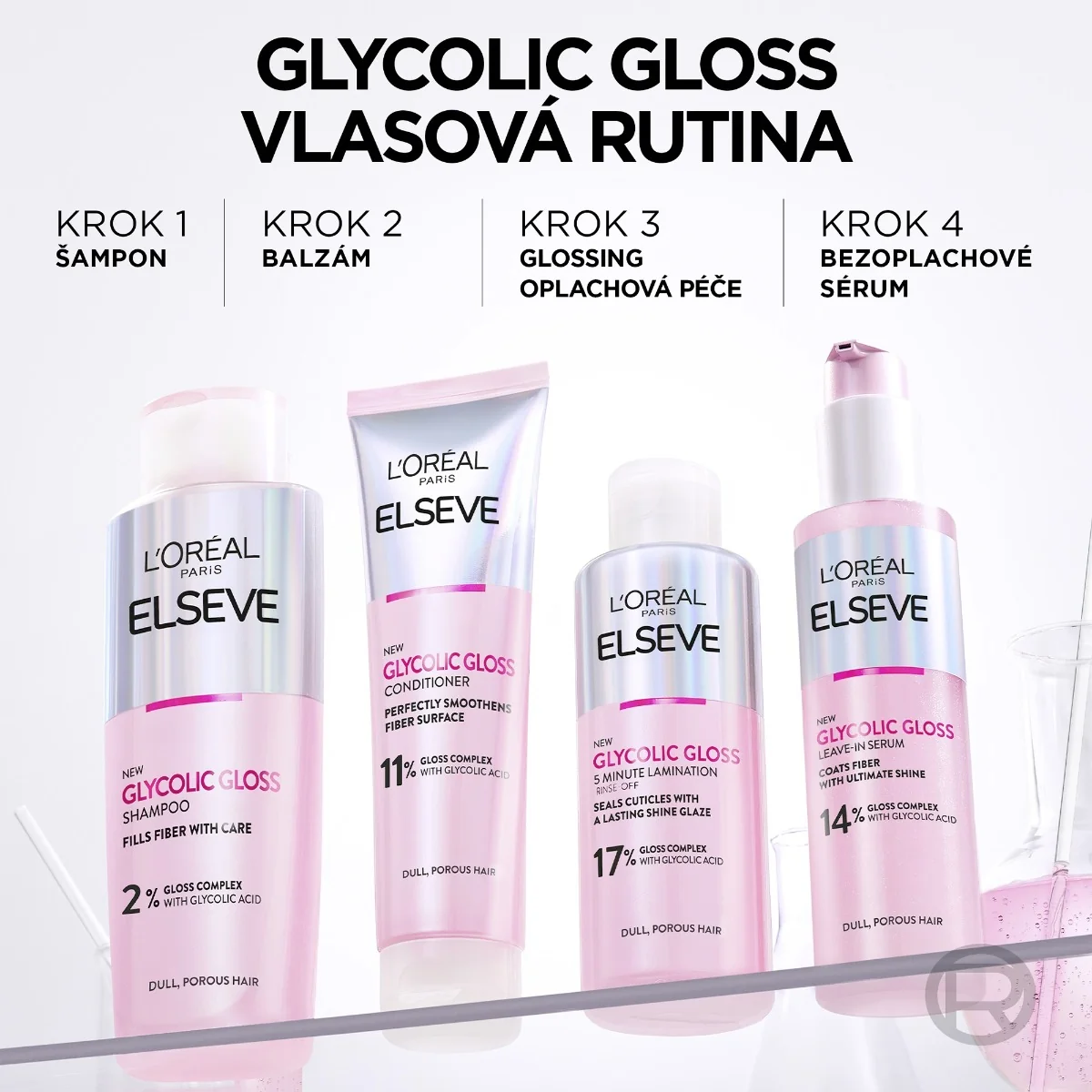 Loréal Paris Elseve Glycolic Gloss šampon s kyselinou glykolovou 200 ml