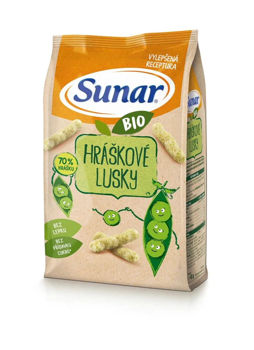 Sunar BIO Hráškové lusky křupky 45 g