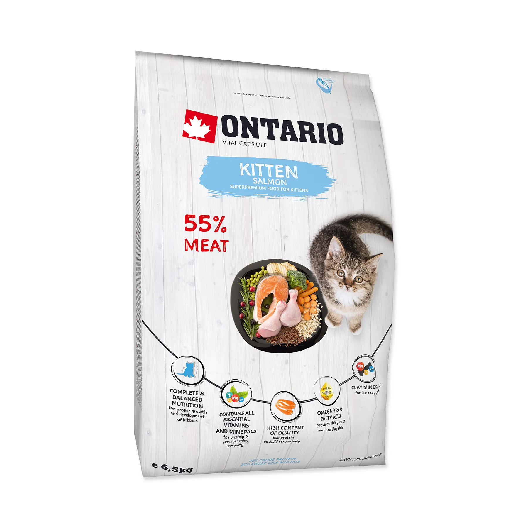 Ontario Kitten Salmon granule 6,5 kg