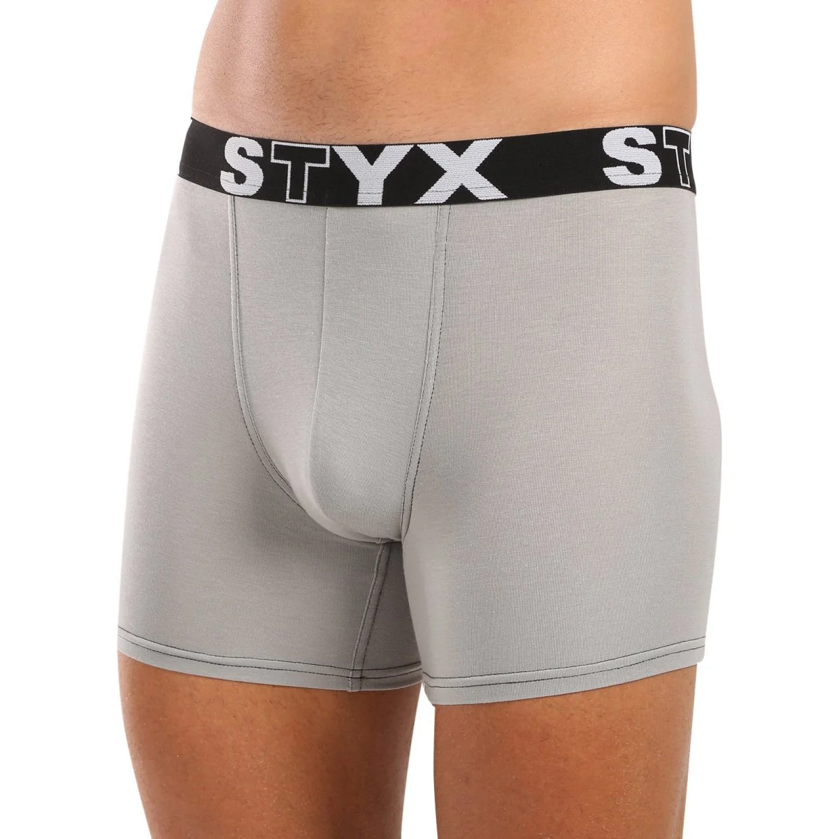 Styx Pánské boxerky long sportovní guma světle šedé (U1062) XL 