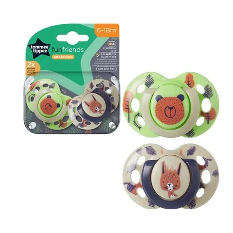 Tommee Tippee Šidítko C2N silikon Fun 6-18m 2 ks