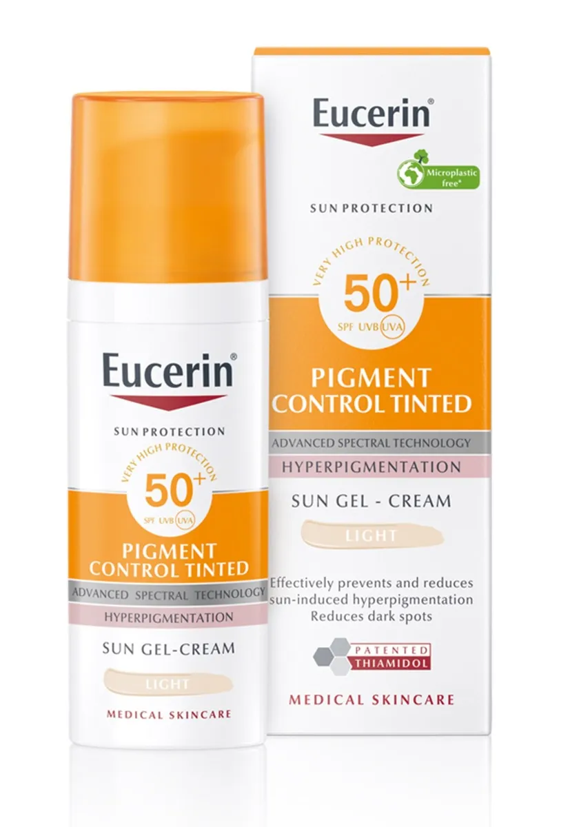 Eucerin Pigment Control Emulze na opalování na obličej s depigmentačním účinkem SPF 50+ světlá 50 ml