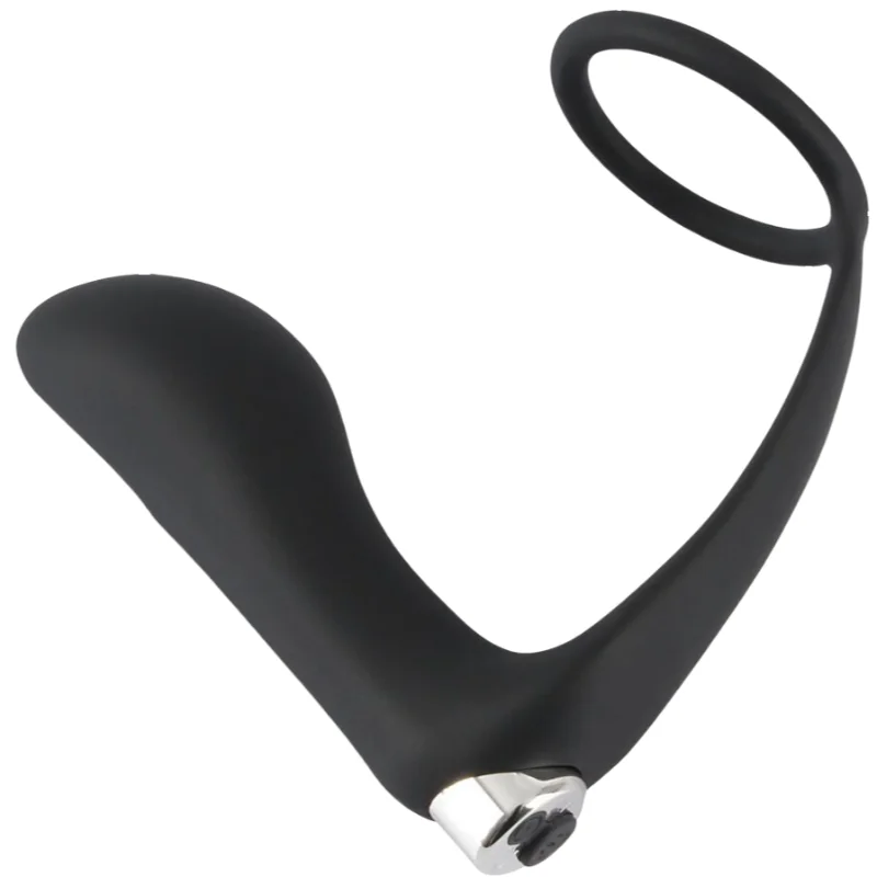 Black Velvet Vibrační anální kolík s kroužkem na penis Cock Ring