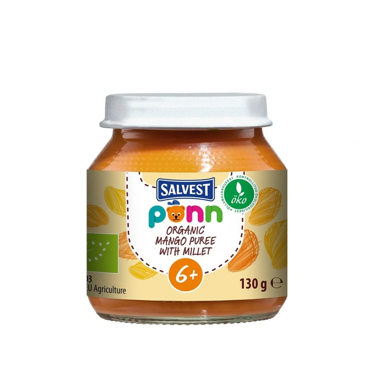 SALVEST Põnn BIO Mangovo-banánové pyré s jáhly 130 g