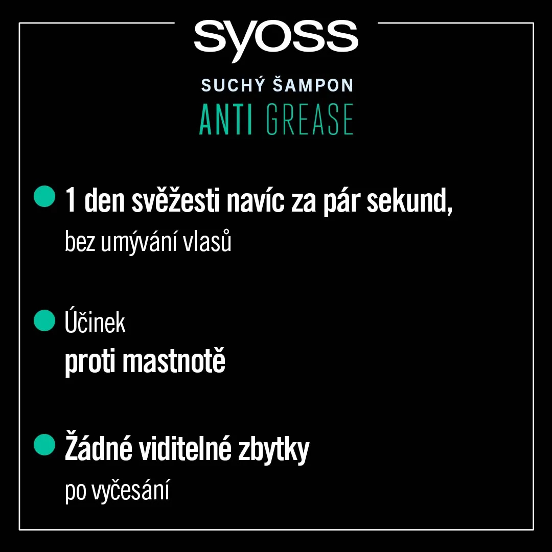 Syoss Anti Grease suchý šampon 200 ml