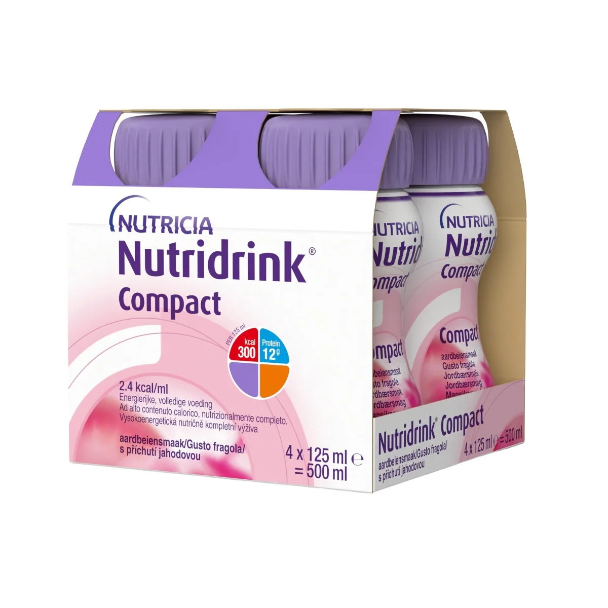 Nutridrink Compact s příchutí jahodovou 4x125 ml