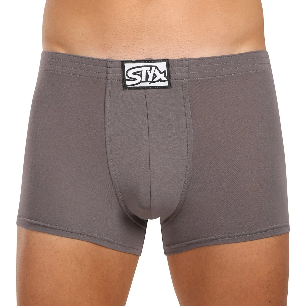 Styx 3PACK pánské boxerky klasická guma tmavě šedé (3Q1063) XL 