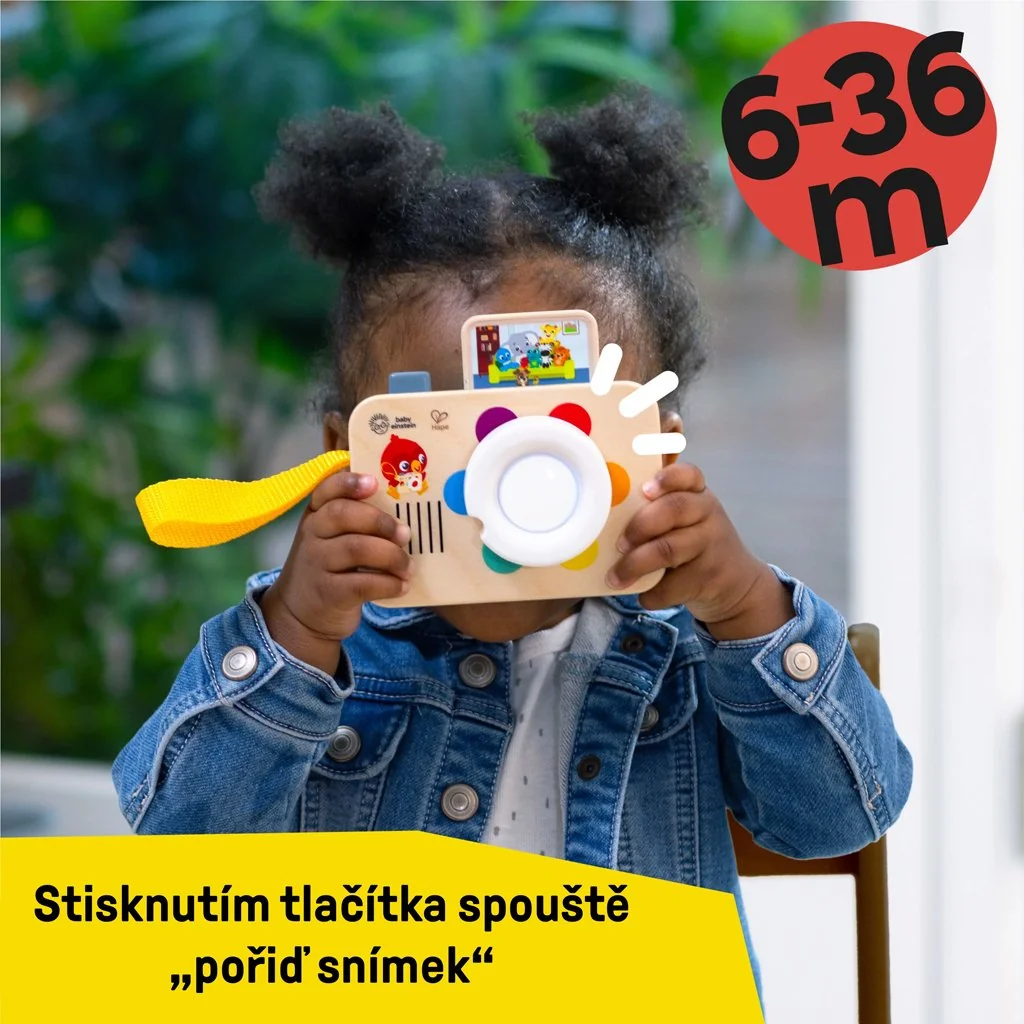 Baby Einstein Hračka interaktivní se zvukem fotoaparát HAPE 6m+ 